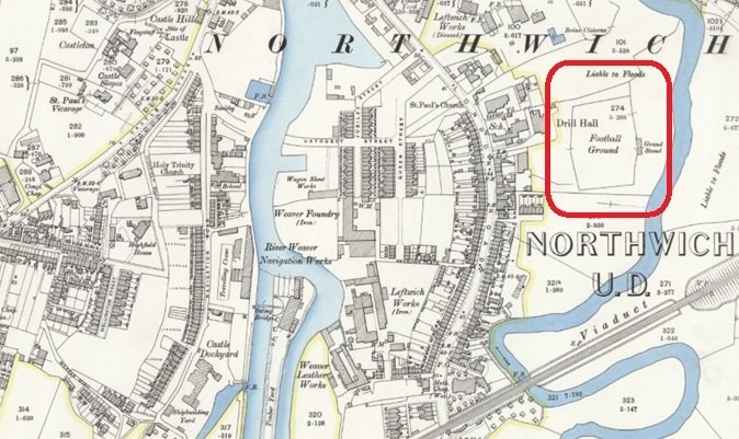 Northwich - The Drill Field : Map credit National Library of Scotland